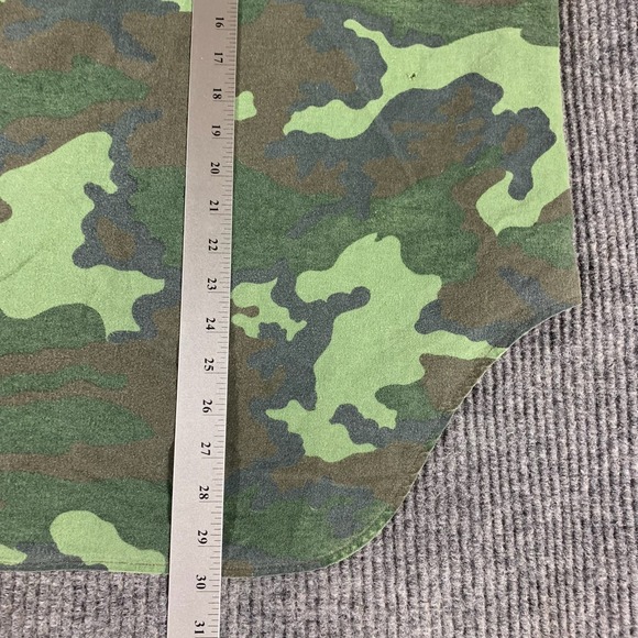 VTG Red Head Shirt Mens Large Green Button Up Camo Long Sleeve Hunting Blue Bill - Picture 10 of 12